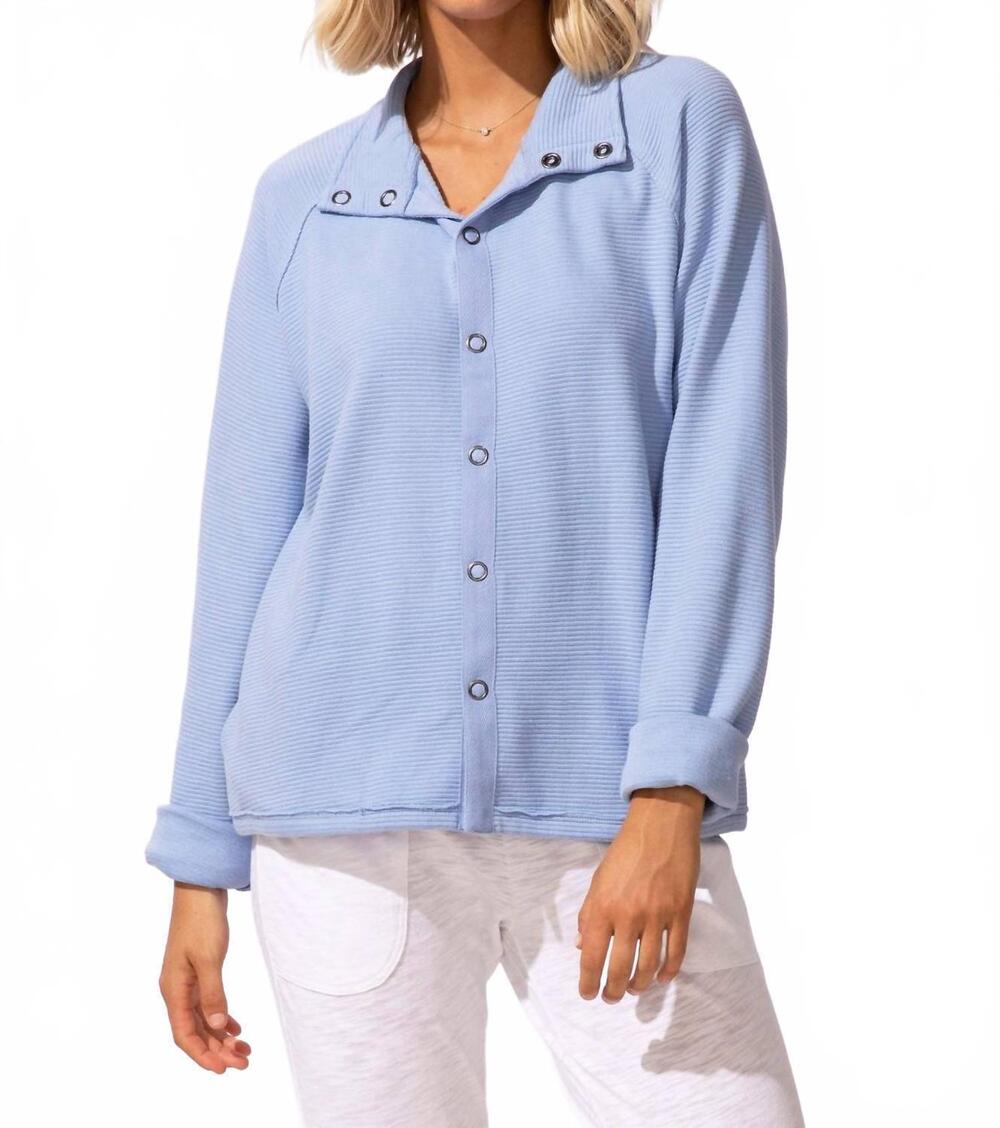 NEW ESCAPE BY HABITAT ottoman french terry jacket in hightide
